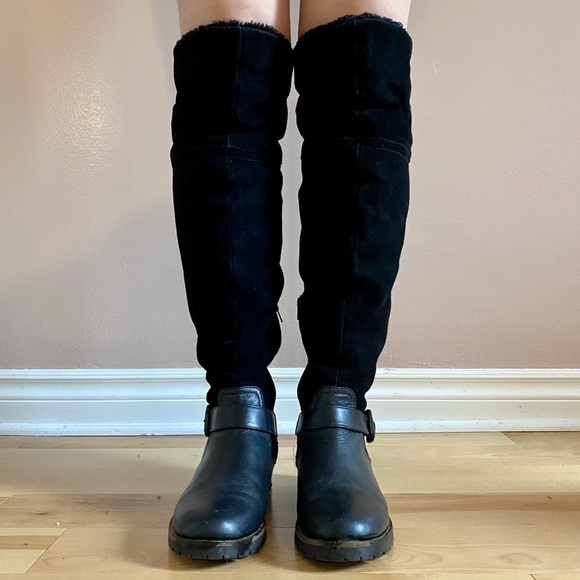 High Over The Knee Leather Winter Boots - Picture 5 of 10